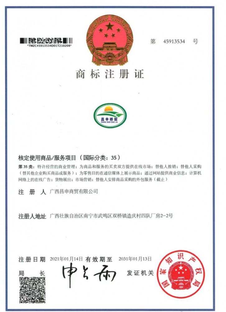 商标注冊證